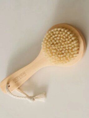 New Boar Bristles & Wood Body Brush with Handle